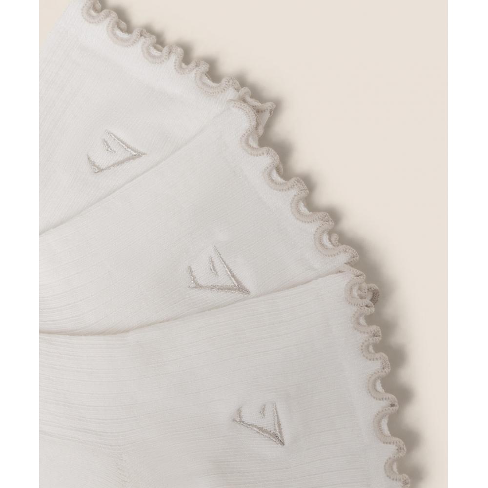 Gymshark Midi Frill Socks 3pk Gs Soft White I1c5k Wcmy