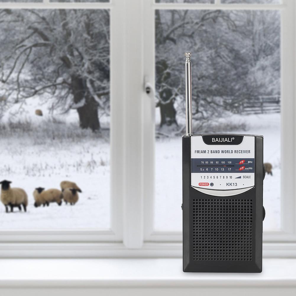 Portable Mini Radio Telescopic Antenna Outdoor Radio Dual Band Retro World Receiver AM/FM Pocket Radio for Outdoor Emergency Use