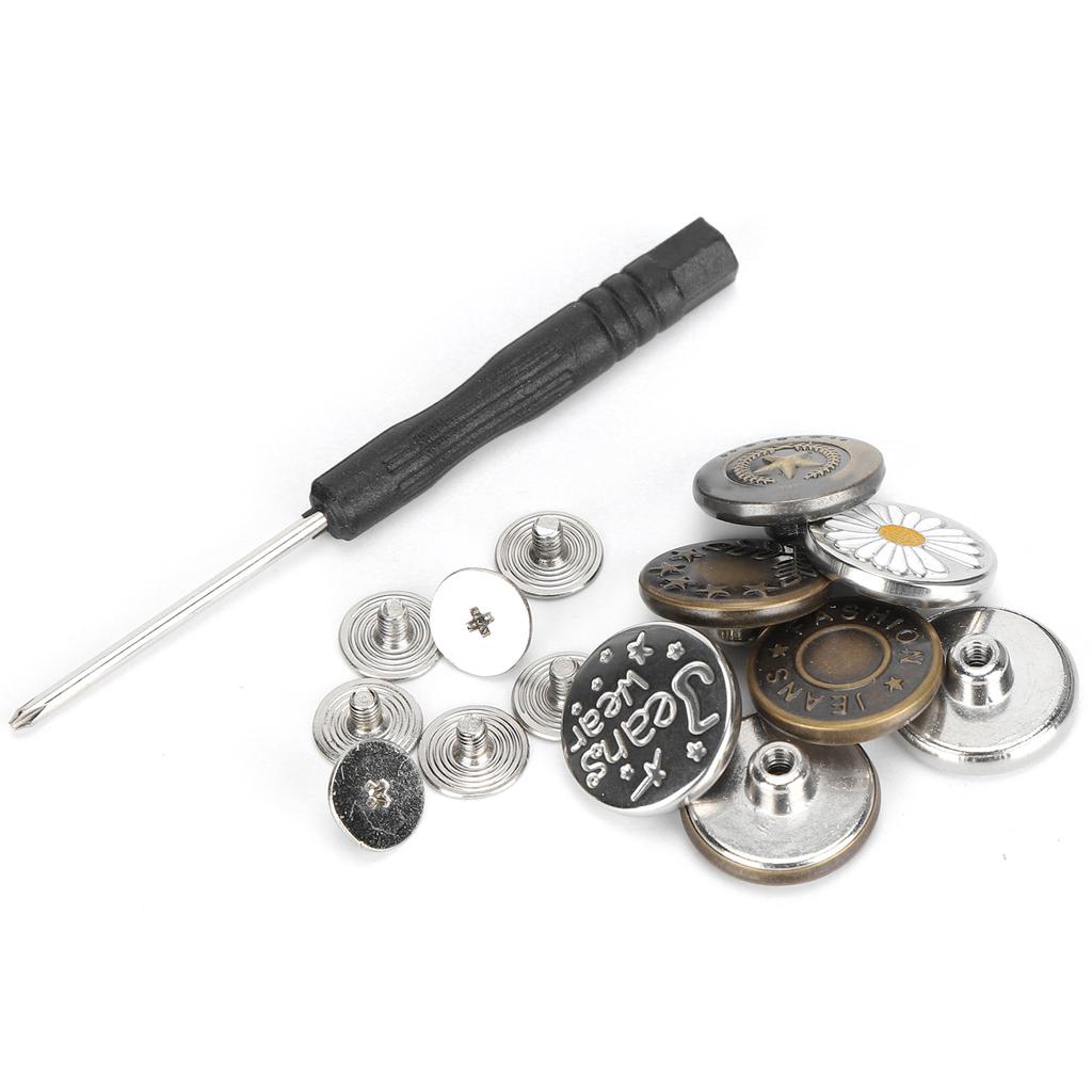 Jeans Buttons Replacement Kit NailFree No Sewing Needed Adjustable Waistline Craft Tool