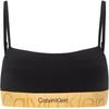 Letter Logo Jacquard Wireless Thin Padded Bra Women Underwear Black QF7052AD-UB1