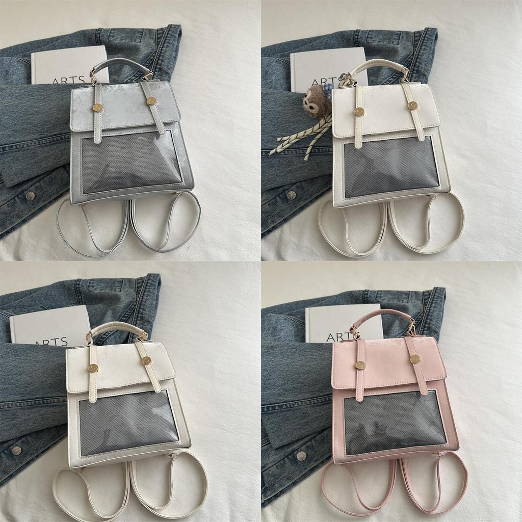 Pu Double Shoulder Bag For Women With Large Capacity And Clear Handheld Design For Daily Use