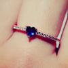 1Pc Heart-shaped Blue Synthetic Zircon Ring, Fashionable Multi-function Ring.