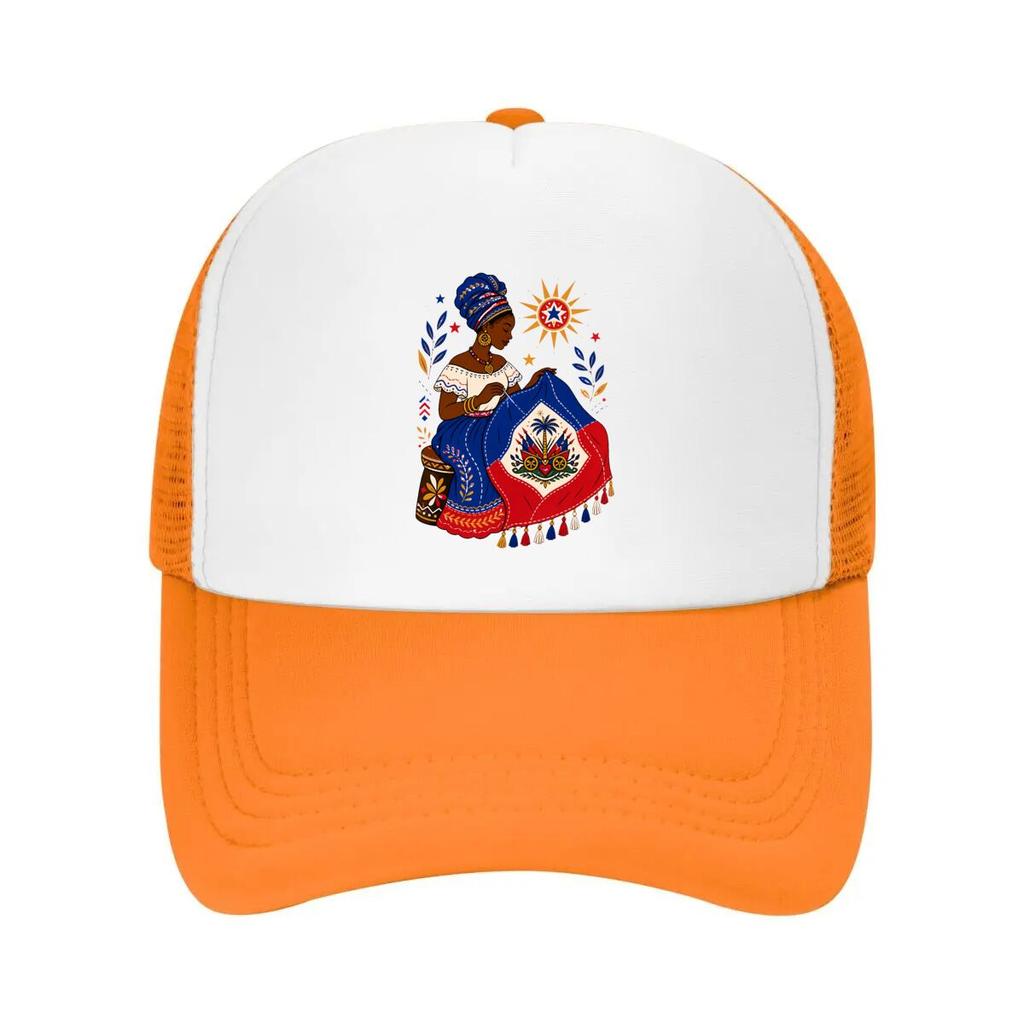 Haitian Heritage Seamstress Flag Tri Mesh Baseball Cap Casual Hat Outdoor For Womens Unisex FeUnisex
