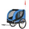 Bike Trailer for Dogs with Universal Coupling, Steel, Blue+Black