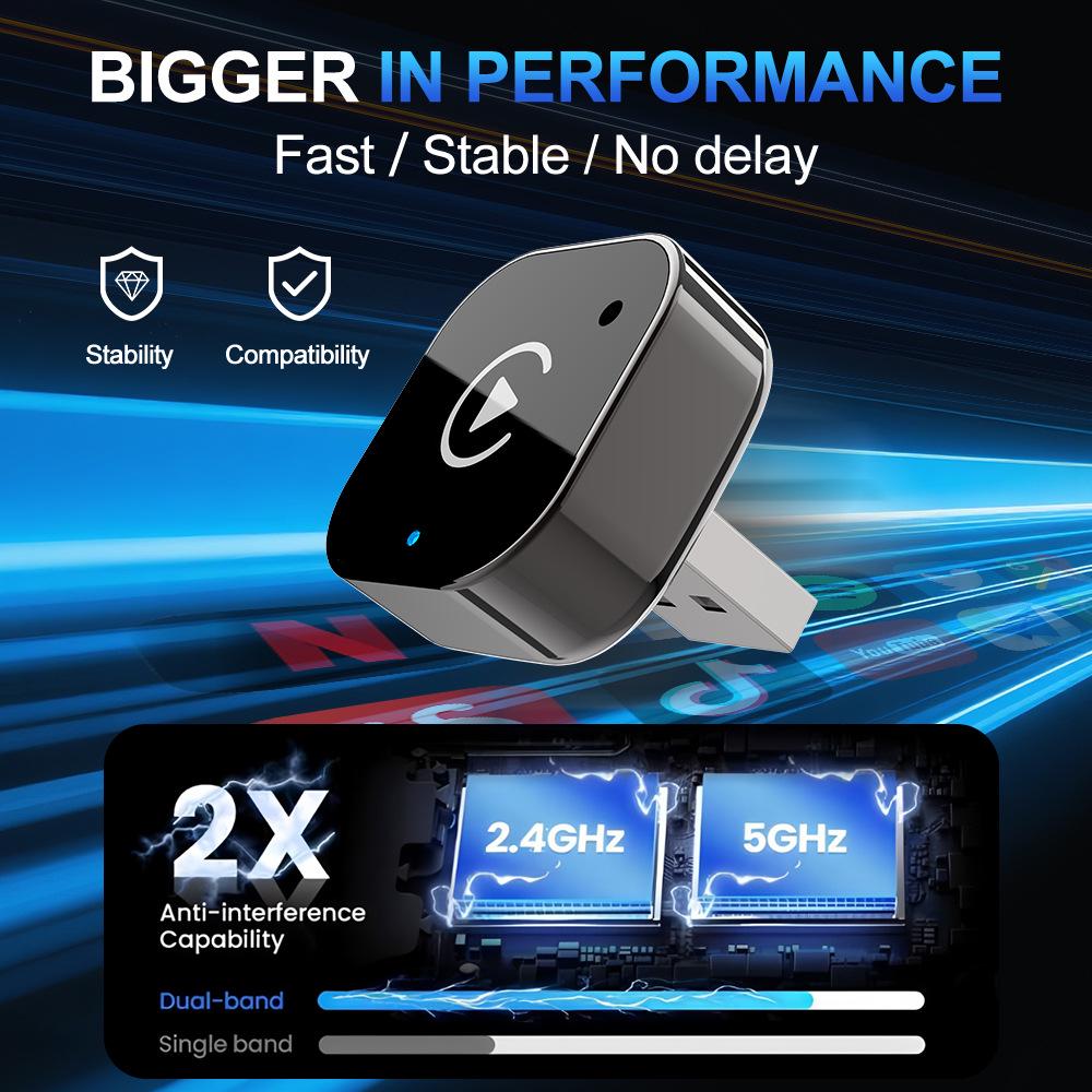 Wireless CarPlay/Android Auto Adapter for Wired Car Navigation – Dual Mode
