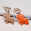 Piele PU 2027 Anul Oii Formă Pandantiv Adorabil Design Colorat Coadă de Inimă Pentru Decor Geantă Accesorii Chei Cadou