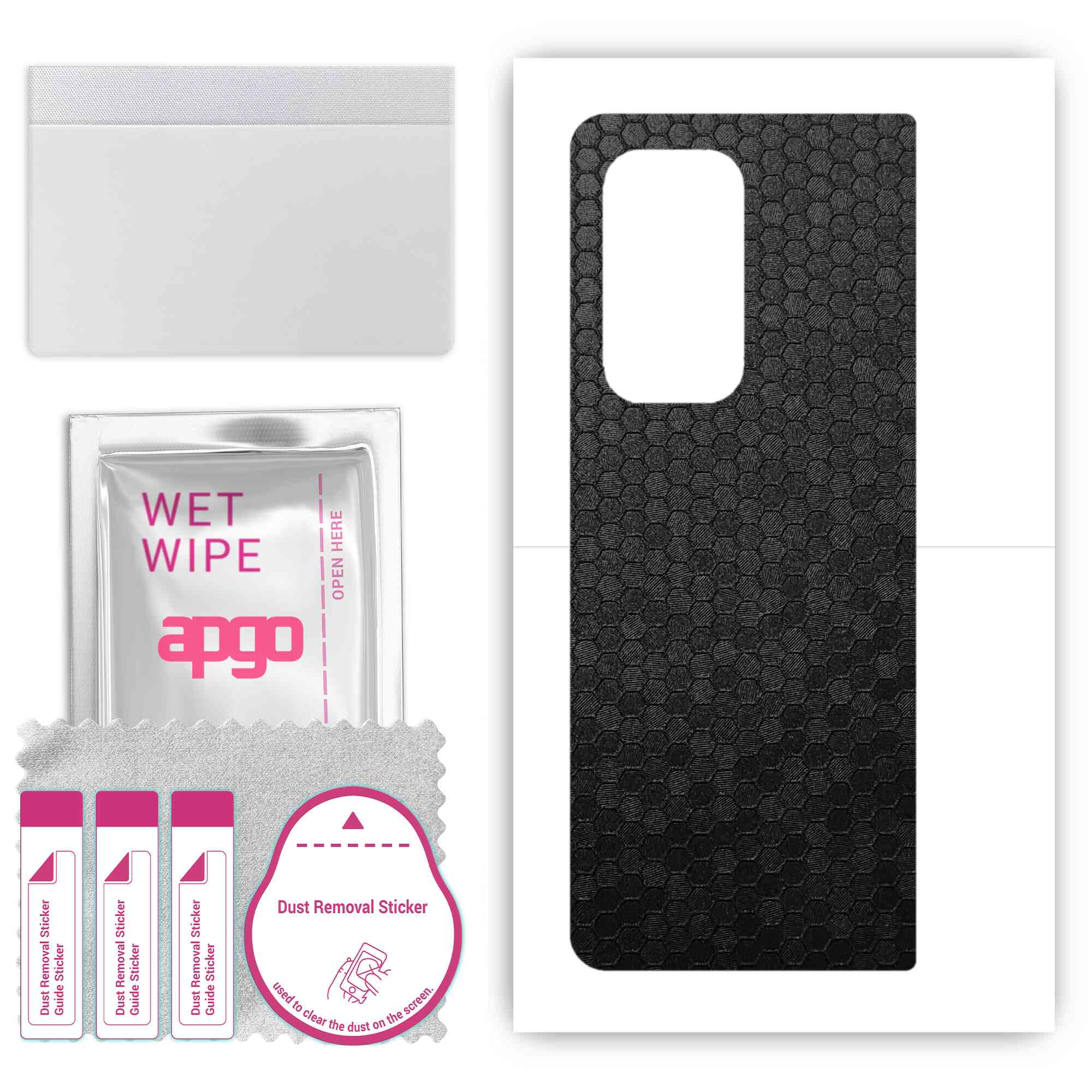 

apgo Protective Skin Sticker for the back compatible with Honor Magic Vs2, Wrap Film, Foil, Vinyl - Pattern Black Honeycomb