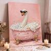DIY Framed Pearl Painting Kit with Elegant Swan in Bathtub 5D Sparkling Bead Art Canvas Ready to Display Home Decor Modern Gift Idea