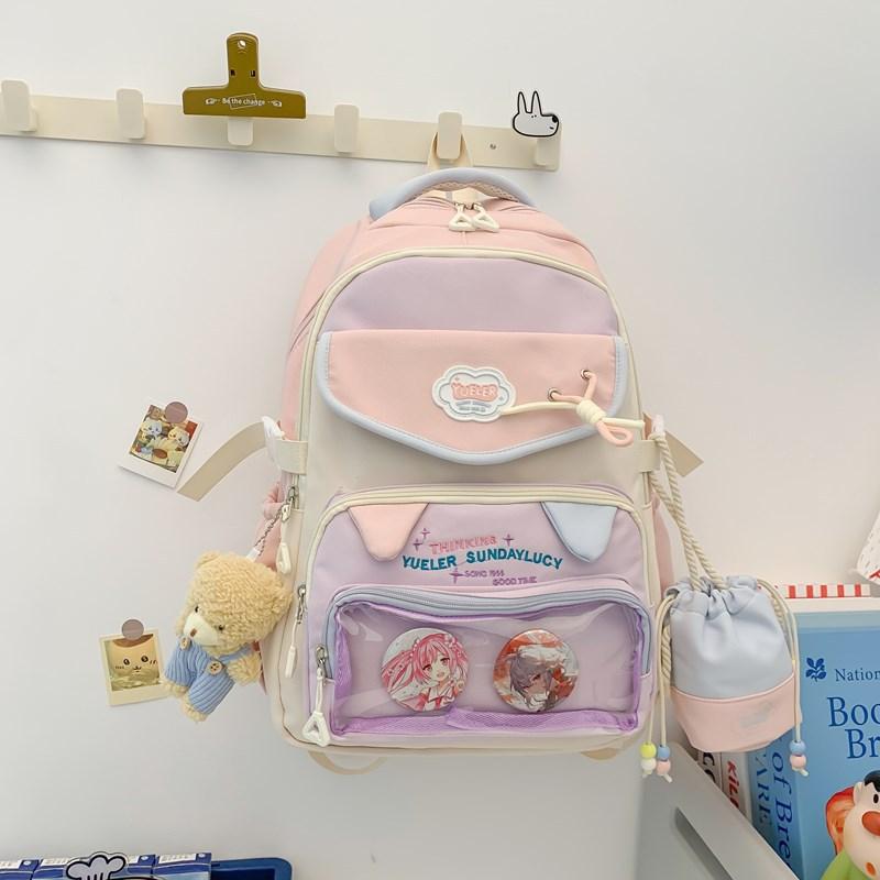 Transparent Pain Bag New Year's New Large Capacity Backpack Cute Fresh Junior and Senior High School School Bag Women's Backpack