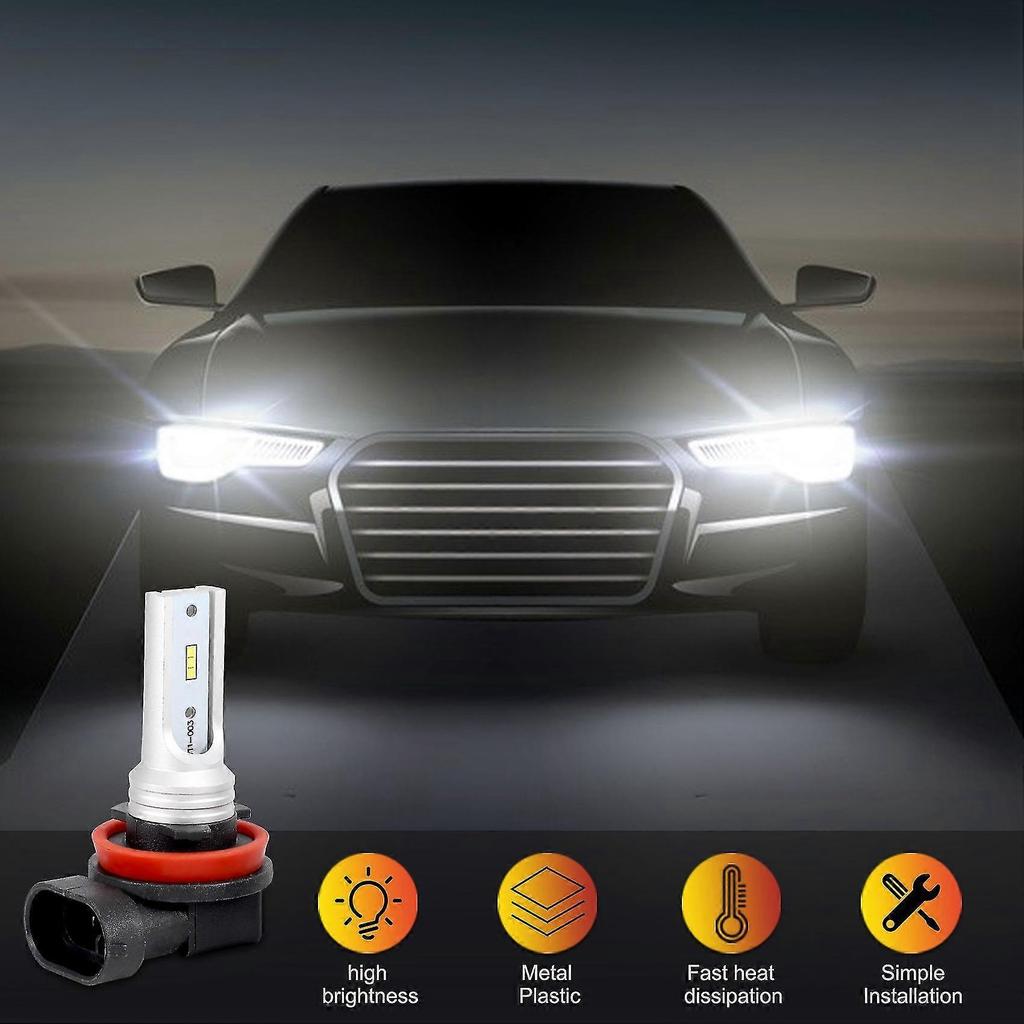 H8 H11 H16 Led Fog Light Bulb, H16 Led Fog Lamp High Csp-Y11, White 6500K (Pack Of 2)