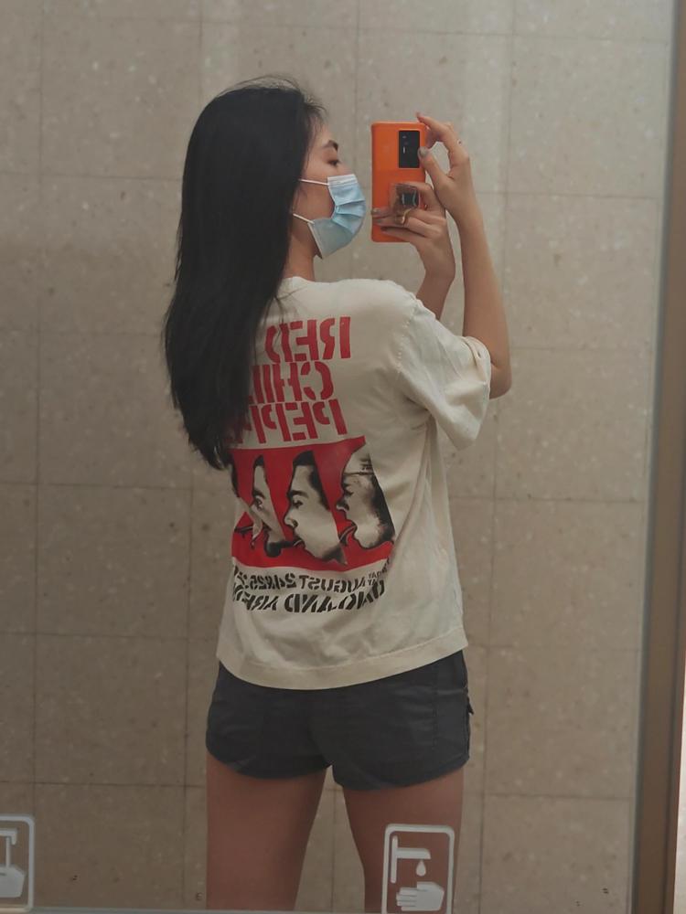 Men's Vintage Distressed Red Hot Chili Peppers Abstract Pattern T-Shirt