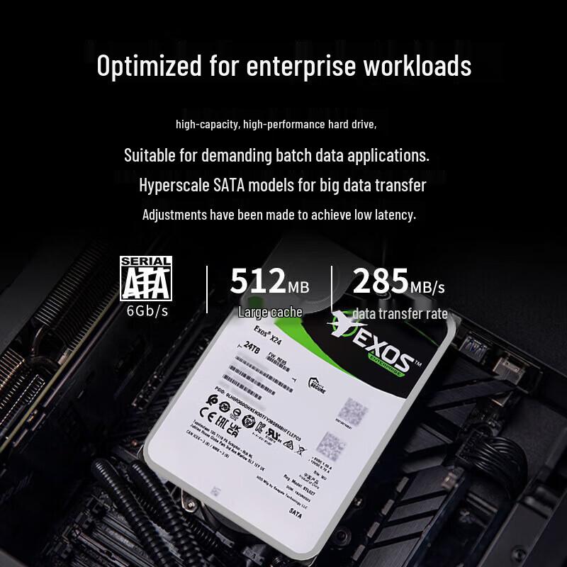 Seagate Exos X24 24TB Enterprise SATA Hard Drive
