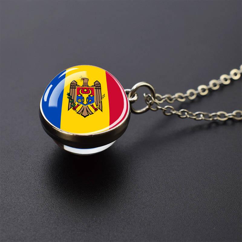 Countries Flag Glass Ball Necklace Russia France Spain UK Italy Poland Ukraine Flag Pendant Necklace Travel Gift