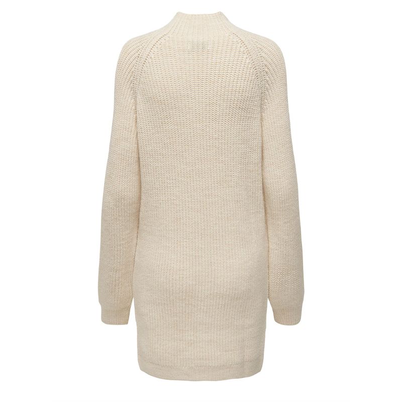 NUR perlenbesetztes Pulloverkleid für Damen mit Stehkragen