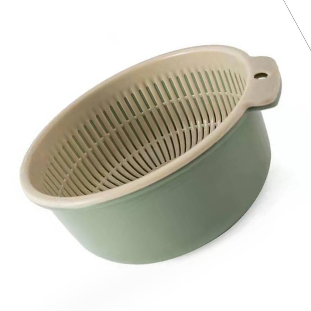 Double Layer Drainer Basket Multifunctional Fruit Vegetable Washing Bowl Kitchen Colander Bowl