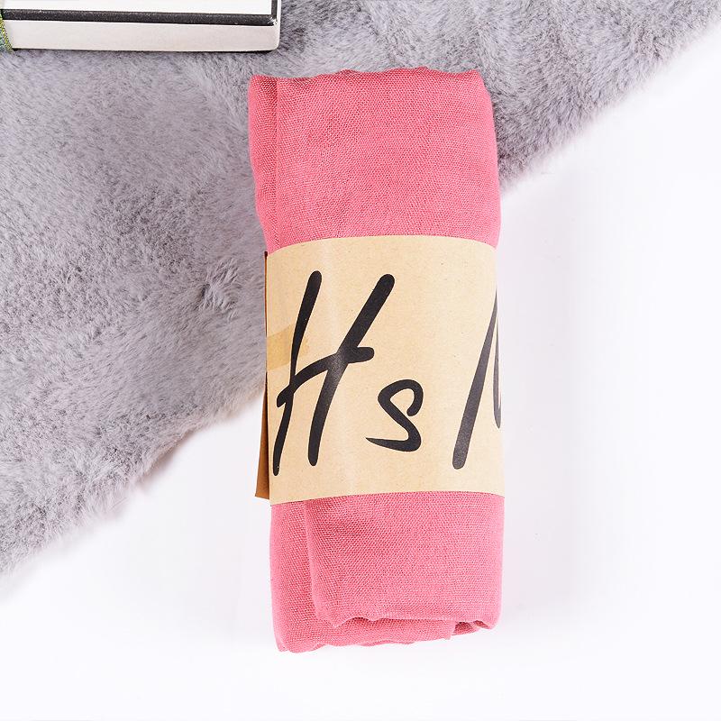 2022 Women's Cotton & Linen Candy Color Neck Scarf – Soft, Solid Hue Gift Scarf