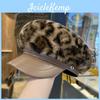 Leopard Print Newsboy Cap With Warm Polyester Fabric For Winter Casual Fashion