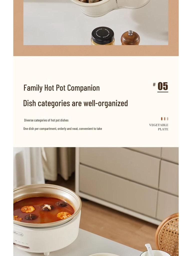 Rotatable Kitchen Prep Plate with Compartmented Draining Basket