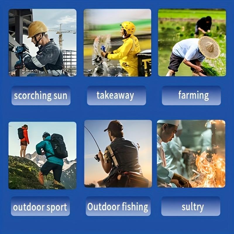 Waist Fan 40H Portable Waist Clamp Fan with Light | 10000mAh 5 Speed Shirt Fan Suitable for Outdoor Work Suitable for Fishing