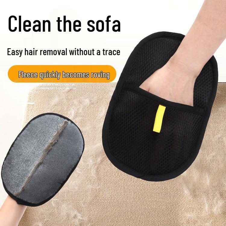 Two-Way Static Hair Removal Glove for Cats & Dogs - Pet Hair Cleaner with Bristle Scraper