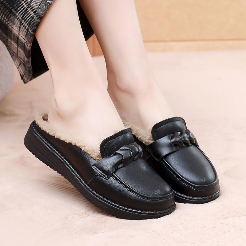 Fleece-Schuhe, Leichte Damen-Schuhe mit weicher Sohle und weichem Obermaterial, Flache und warme Schuhe