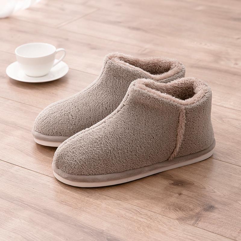 Lidani, cotton slippers women's winter confinement shoes bag heel warm and plush platform indoor plush men's cotton shoes couple