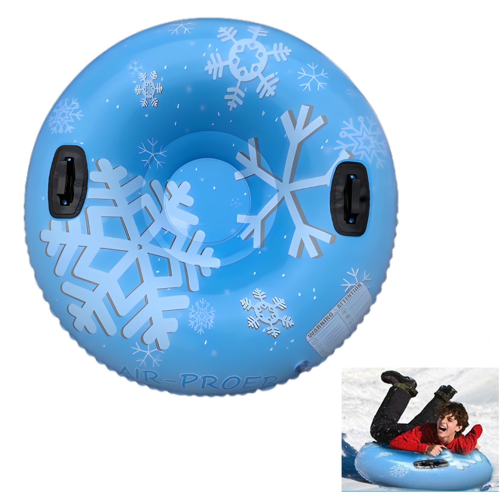 

Boono Snow Tube with Handle, Sled, Adult Snow Play Toy (110cm Adult Size, Blue)