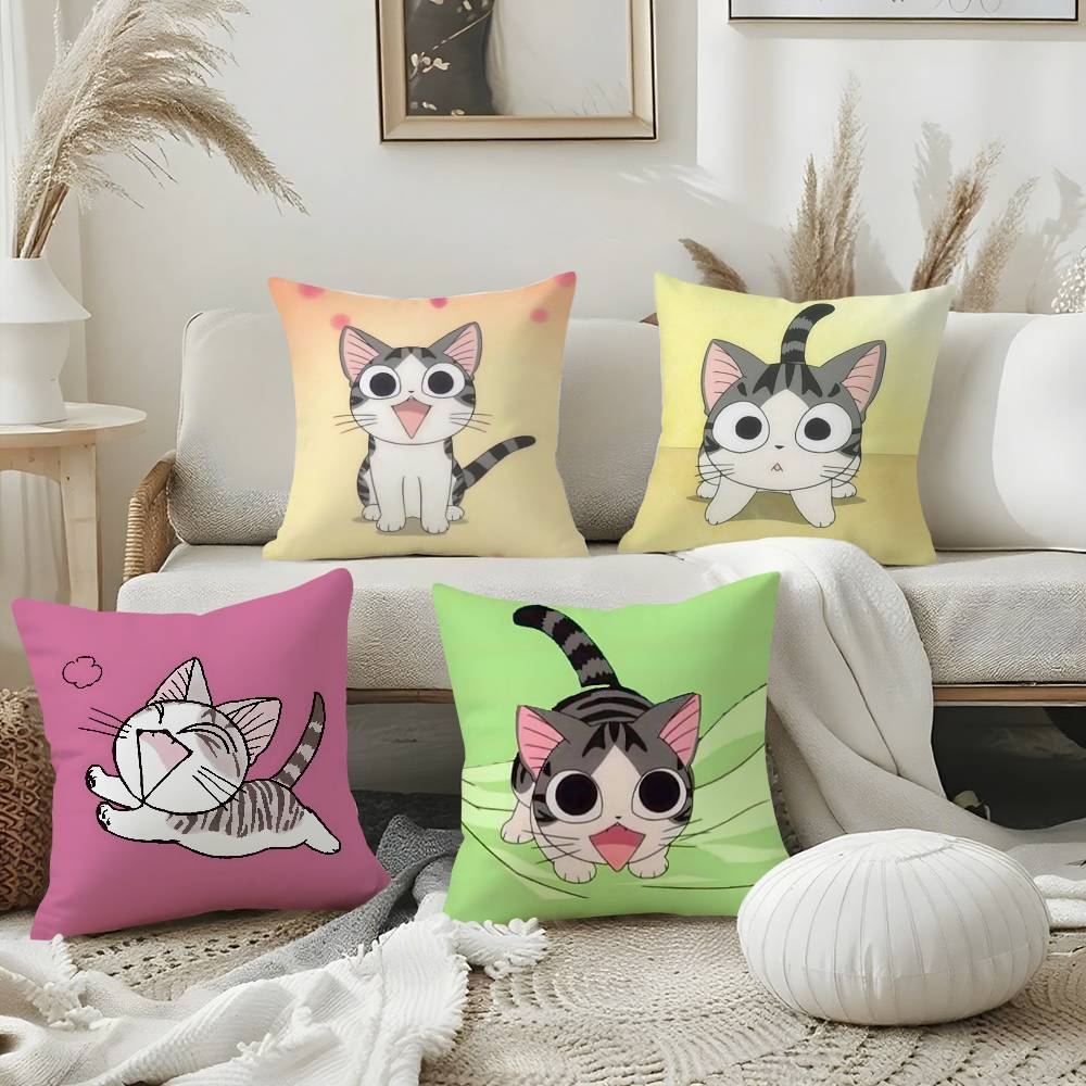 C-Chi'S Sweet Home Pillow Case Home Dorm Chair Back Short Plush Double-Sided Printing Office Nap Time Cushion Cover