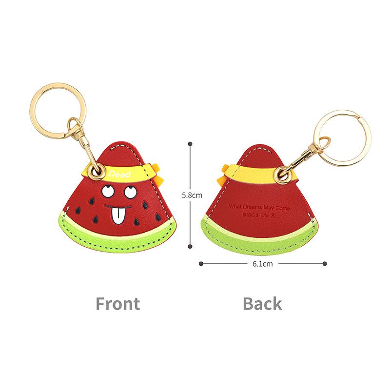 Bamen Bug Club Cartoon Access Control Card Leather Case Keychain Creative Cute Girl Key Pendant Bag Hanging Personalized Gifts