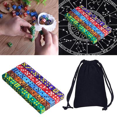 50Pcs/pack 16mm Acrylic Dices Game Props Educational Toy for Children Colorful Square Corner Cube Polyhedral Dices Sets