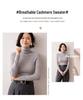 Women's High Neck Cashmere Sweater: Slim Fit Long Sleeve, Stacked Collar Knit for Autumn/Winter