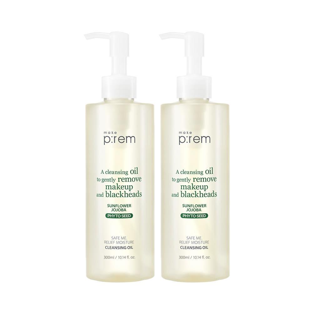 Make P:REM Safe Me Relief Moisture Cleansing Oil 300ml Twin Pack Deep Cleansing Hydrating Face Wash Oil