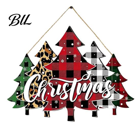 Multi Layered Tree Wall Art Christmas Wooden Sign Hanging Ornament, Multi-Layer Wood Plaque Rustic Holiday Decor with Rope, Merry Festive Door