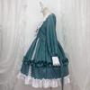 Long Sleeve Lolita Gothic Mori Princess Dreamy Ribbon and Cosplay School Cultural Photo Stage Green Size [SSUPTEMBER2] Dress, Lolita, Girl, Dress,