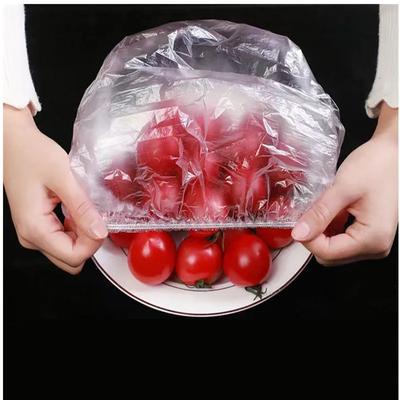 100pcs Disposable Food Cover Plastic Food Bag Elastic Wrap Food Lid Bowl Dish Covers Shower Headgear Cap Kitchen Accessories