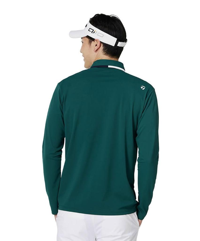 TaylorMade TM Basic Long Sleeve Polo Shirt, Green, Size M, Men's, 2024FW, UN340