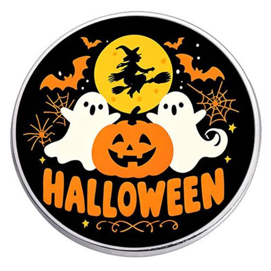 Wear-resistant Brooch Autumn Themed Pin, Halloween Pumpkin Metal Brooch, Zinc Jewelry Accessory Alloy Collar Circular Geometric Pattern Clothing чёрный