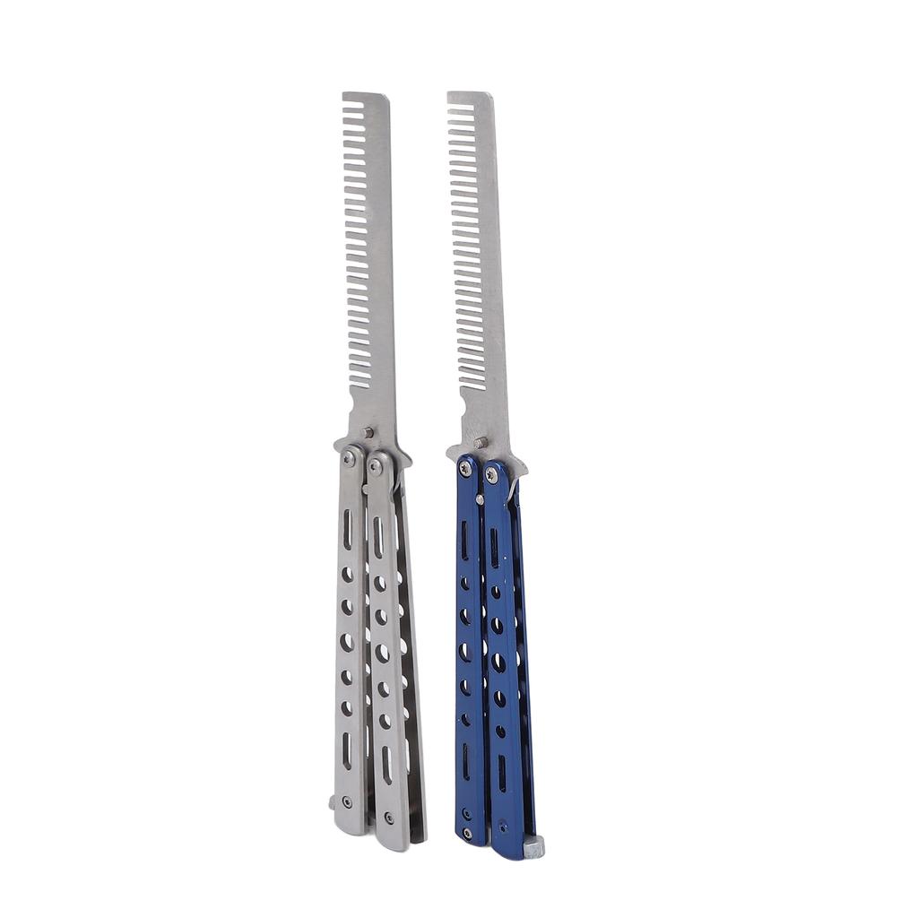 Portable Folding Comb Stainless Steel Pocket Comb Exquisite Knife Comb for Hair Salon