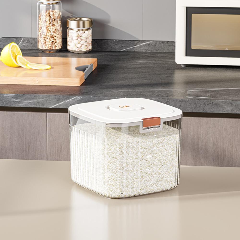 

5/10/15 кг Герметичный контейнер для риса Ведро для риса большой вместимости Новое ведро для хранения порошка 5kg белый