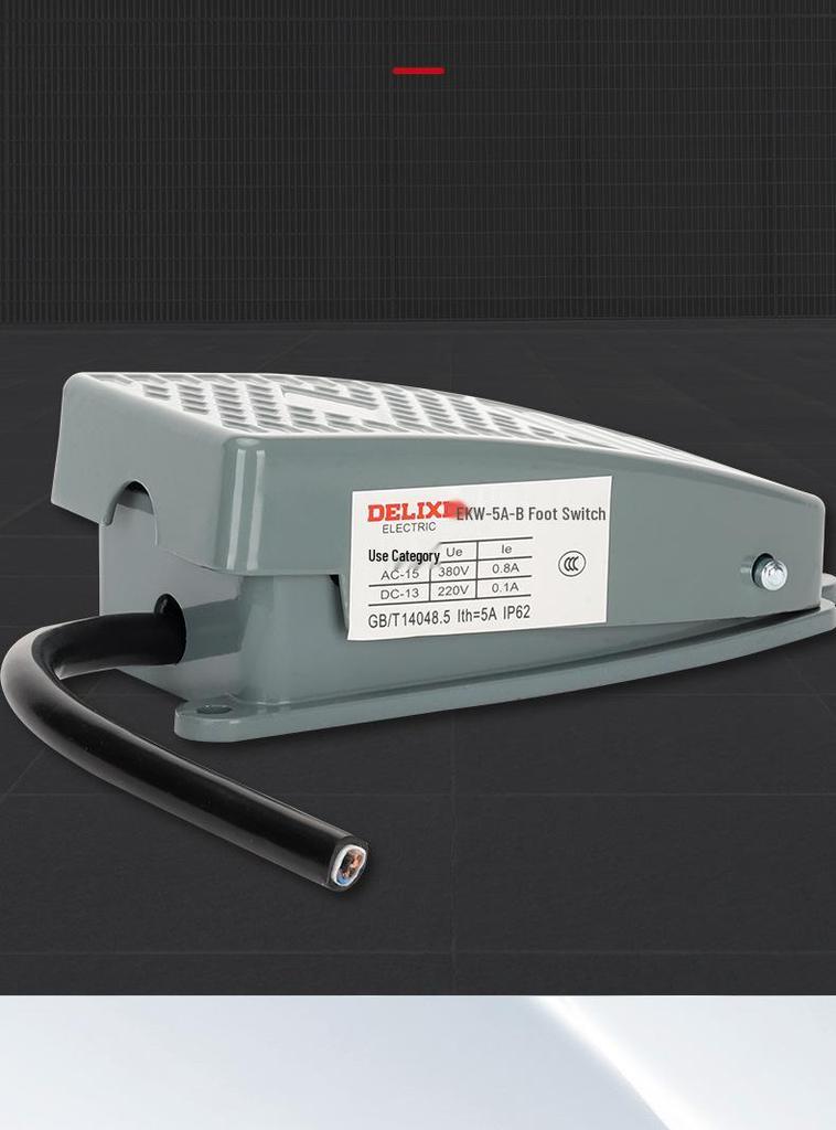 Delixi EKW5A-B Foot Pedal Switch, 220V Punch Press Self-Reset Controller.