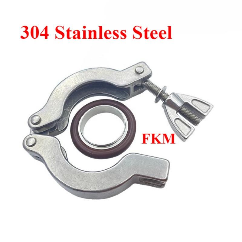 KF 10 16 25 40 50 63 80 100 Vacuum Clamp 304 Stainless Steel Sanitarry Pipe Fitting Quick Installation Bracket Sealing Ring