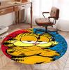 Garfield Desenli Yuvarlak Halı, İç/Dış Mekan Paspası, Piknik, Oyun Odası, Yatak Odası, Ofis, Oturma Odası, Ev Dekorasyonu Halısı, Doğum Günü Hediyesi