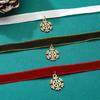 Snowflakes Christmas Tree Bells Velvets Collar Necklace Christmas Clavicle Chain