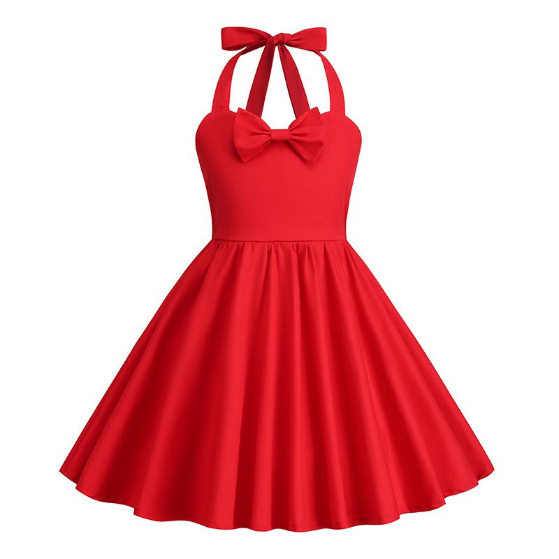GMXIA Girls' Floral Hepburn Halter Dress Slip Dress