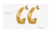 Simple Lightweight Non-fading Geometric Stud Earrings Plated with Real Gold, Fashionable Titanium Steel Jewelry for Women