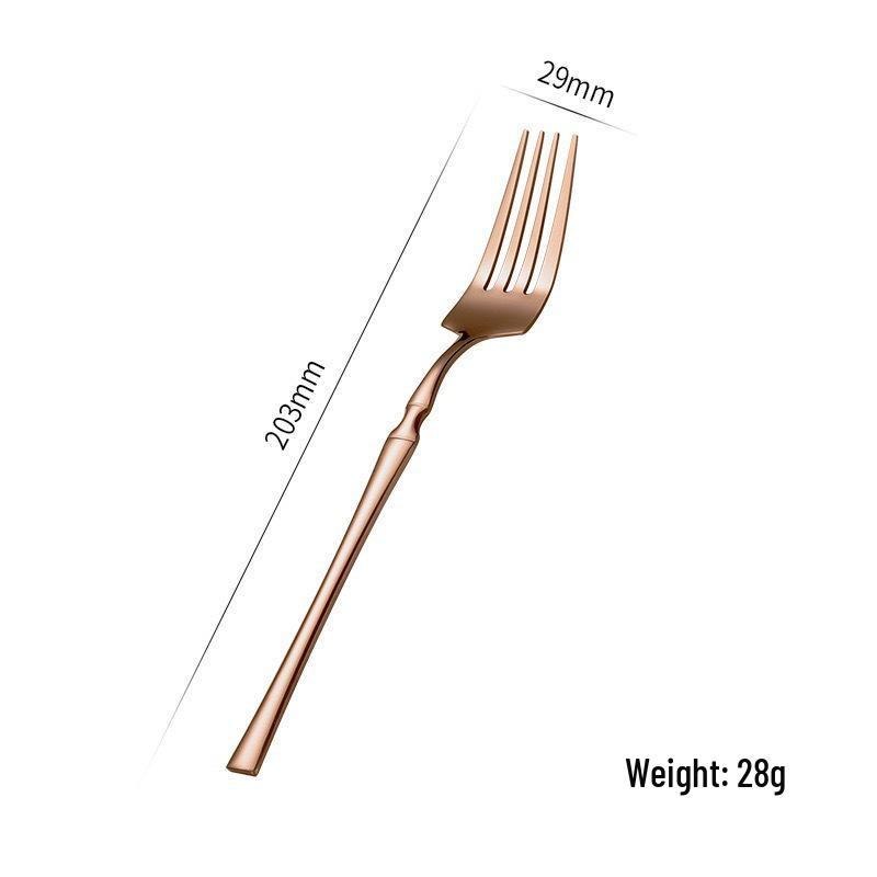 Gold 24-Piece Stainless Steel Cutlery Set: Elegant Steak Knife, Fork, and Spoon for Western Cuisine.