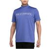 Golf Wear Double Jacquard Short Sleeve Mock Neck Shirt Stretchy Sustainable Mock Neck Shirt E2MAA019 Royal Blue M Men's
