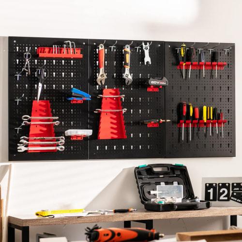 GOPLUS Punching Board (3-Pack) for Tool Storage, Small Item Storage, Wall-Mounted Pegboard, Garage