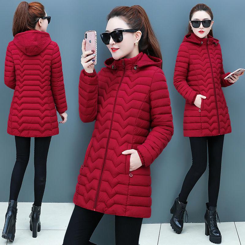 Winter Mantel Frauen Mode Mittleren Alters Mutter Nehmen Unten Baumwolle Mit Kapuze Jacke Plus Größe Casual Feste Warme Dicke Outwear Parka