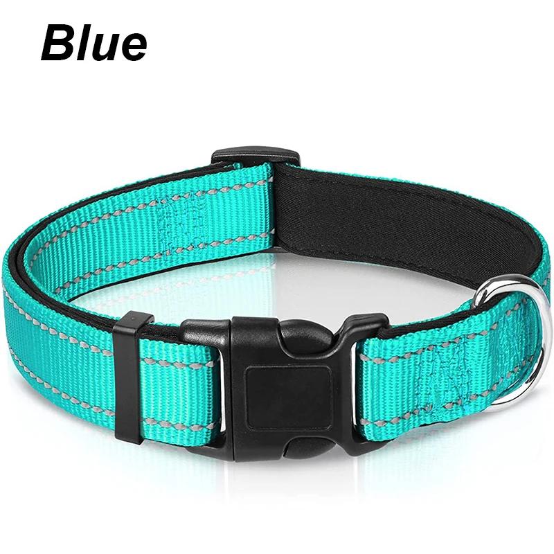 Reflective Dog Collar Sturdy Adjustable Pets Collar For Medium Large Dogs Soft Neoprene Padded Nylon for Medium Large Dogs